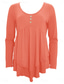 preiswerte Einfarbiges T-Shirt-Damen Bluse Peplum Einfarbig Stylisch Casual Lange Ärmel Rundhalsausschnitt Reguläre Tops Daily Rüsche Knöpfe Schwarz Weiß Hellgrün Himmelblau Orange Sommer Frühling Herbst