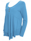 preiswerte Einfarbiges T-Shirt-Damen Bluse Peplum Einfarbig Stylisch Casual Lange Ärmel Rundhalsausschnitt Reguläre Tops Daily Rüsche Knöpfe Schwarz Weiß Hellgrün Himmelblau Orange Sommer Frühling Herbst