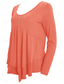preiswerte Einfarbiges T-Shirt-Damen Bluse Peplum Einfarbig Stylisch Casual Lange Ärmel Rundhalsausschnitt Reguläre Tops Daily Rüsche Knöpfe Schwarz Weiß Hellgrün Himmelblau Orange Sommer Frühling Herbst