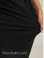 economico Abiti da festa-Per donna Abito maxi Tubino Elegante Compleanno Formale Tinta unica Manica 3/4 Girocollo Nero