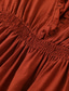ieftine Rochie boho vestică-Pentru femei Rochii Midi Rochie Boho Rochie occidentală Modă Modern În aer liber Vacanță Concediu Fit regulat Simplu Manșon Lung În V Portocaliu Vară
