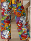 cheap Wide Leg &amp; High Waisted-Women&#039;s Wide Leg Chinos Baggy Pants Vacation Vintage Fashion Full Length High Waist Graphic Animal Cat Printing Soft Breathable Micro-elastic Formal Outdoor Vacation Yellow Red Blue Purple Summer