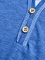 ieftine Tricou casual Henley-Bărbați Tricou Cămașă Henley Tee Top Mânecă scurtă Simplu Modă Designer De Bază Henley Vacanță Stradă Ieșire Vară Kaki Tricou Henley