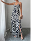 cheap Vacation Jumpsuit-Women&#039;s Normal Jumpsuit Elegant Floral Sleeveless Wide Leg V Neck High Waist Print Vacation Daily Regular Fit Black Red Navy Blue Summer