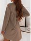 cheap Plain Dress-Women&#039;s Mini Dress T Shirt Dress Tee Dress Casual Daily Regular Fit Plain Long Sleeve Crew Neck Pink Wine Dark Green Brown Summer Fall