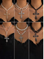 cheap Women&#039;s Necklace-Women&#039;s Baroque Pearl and Beaded Cross Pendant Necklaces - Multiple Style Options for Elegant Gothic and Vintage Looks, Perfect for Parties and Special Occasions