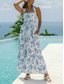 cheap Floral Dress-Women&#039;s Maxi Dress A Line Dress Slip Dress Vacation Casual Boho Outdoor Going out Regular Fit Floral Sleeveless Halter Neck White Yellow Blue Orange Summer Spring