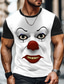 cheap 3D T shirts-Halloween Men&#039;s 3D Clown T Shirt Short Sleeve T shirt 3D Print Crew Neck Shirt Exaggerated Designer Party Street Casual Black White Red Summer Spring All Seasons Clothing Apparel S M L XL XXL XXXL
