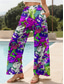 cheap Wide Leg &amp; High Waisted-Women&#039;s Wide Leg Chinos Baggy Pants Vacation Vintage Fashion Full Length High Waist Graphic Animal Cat Printing Soft Breathable Micro-elastic Formal Outdoor Vacation Yellow Red Blue Purple Summer
