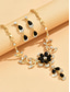 cheap Women&#039;s Necklace-Women&#039;s Gold-Plated Blue Crystal Necklace and Earrings Set with Floral Design - Elegant Party Jewelry for Formal Events and Evening Celebrations