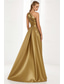 billiga Ballgowns för kvällsbruk-Sjöjungfru trumpet Golvlång Kvälls klänningar Elegant glittrande Kändis Stil Ärmlös Enaxlad Trädgårdsfest Bröllop Satäng med Plisserat Veckad overskirt