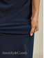 cheap Plain Dress-Women&#039;s Midi Dress Sheath Dress Elegant Wedding Party Wedding Guest Regular Fit Solid Color Sleeveless Halter Neck Off Shoulder Navy Blue Fall Winter