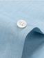 baratos Camisas Elite Masculinas-Homens Camisa Social Azul Verde Tropa Bege Manga Longa Côr Sólida Gola Enrolada Ao ar livre Casual Botões Roupa Diário Casual Diário Lazer