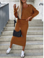 cheap Plain Dress-Women&#039;s Dress Set Sheath Dress Casual Plain Ruched Midi Dress Long Sleeve Hooded Outdoor Daily Black Camel Coffee Summer Spring Regular Fit