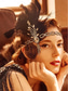 cheap Masquerade Accessories-Women's 1920s Gatsby Feather Headpiece - Vintage Rhinestone Flapper Headband for Roaring Twenties Themed Parties and Costume Balls