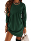cheap Plain Dress-Women&#039;s Mini Dress T Shirt Dress Tee Dress Casual Daily Regular Fit Plain Long Sleeve Crew Neck Pink Wine Dark Green Brown Summer Fall