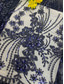 cheap BLUE-Floral Sequin Embroidered Lace Mermaid / Trumpet Evening Gown Elegant Dress Formal Wedding Sweep / Brush Train 3/4 Length Sleeve V Neck Satin with Pleats 2025