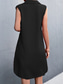 voordelige Eenvoudige jurk-Dames Mini-jurk Zonnejurk Zomerjurk Casual Dagelijks Normale pasvorm Effen Kleur Mouwloos Overhemdkraag Leger groen Zwart Rood Beige Zomer