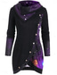 cheap Floral Tops-Women&#039;s Blouse Ombre Stylish Casual Long Sleeve Cowl Neck Long Tops Daily Buttons Print Black Purple Green Spring Fall Winter