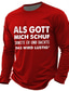 Χαμηλού Κόστους Μπλουζάκια πίστης-Ανδρική Γραφική Μπλούζα Μακρού Μανικιού Αστείο Γερμανικό Σλόγκαν 'Όταν ο Θεός Με Δημιούργησε Χαμογέλασε  Σκέφτηκε Θα είναι Διασκεδαστικό'