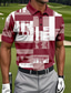 preiswerte Golfpolo für Herren-Herren Farbblock Golf Polo Sport-Poloshirts Kurzarm Polo-Shirts Hemden mit Kragen Lässig Athleisure Knöpfe Sommer Blau Rote Grün