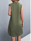 voordelige Eenvoudige jurk-Dames Mini-jurk Zonnejurk Zomerjurk Casual Dagelijks Normale pasvorm Effen Kleur Mouwloos Overhemdkraag Leger groen Zwart Rood Beige Zomer