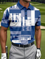 preiswerte Golfpolo für Herren-Herren Farbblock Golf Polo Sport-Poloshirts Kurzarm Polo-Shirts Hemden mit Kragen Lässig Athleisure Knöpfe Sommer Blau Rote Grün