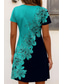 abordables Vestidos florales-Mujer Vestido Midi Vestido de verano Vestido estilo camiseta Vestido de una línea Vacaciones Casual Estilo playero Playa Noche Ajuste regular Floral Graphic Manga Corta Escote en Pico Azul Piscina