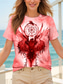 cheap Animals tee-Women&#039;s T Shirt Ombre Graphic Animal Vintage Stylish Classic Short Sleeve Crew Neck Round Neck Regular Tops Daily Weekend Print Yellow Red Blue Purple Green Summer Spring