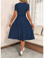 preiswerte Blumenkleider-Damen Midikleid Sommerkleid T-Shirt-Kleid A Linie Kleid Urlaub Lässig Strand Strand Ausgehen Normale Passform Blumen Grafik Tupfen Kurzarm V Ausschnitt Himmelblau Fuchsie Dunkelblau Sommer Frühling