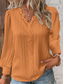 preiswerte Einfache Blusen-Damen Spitzenbluse Spitze Patchwork Einfarbig Elegant Stilvoll Basic Langarm V Ausschnitt Normale Oberteile Täglich Weiß Rote Purpur Orange Grün Sommer Frühling Herbst