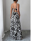 cheap Vacation Jumpsuit-Women&#039;s Normal Jumpsuit Elegant Floral Sleeveless Wide Leg V Neck High Waist Print Vacation Daily Regular Fit Black Red Navy Blue Summer