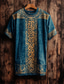 preiswerte Glaubens-T-Shirts-Herren T Shirt T-Shirt Kurzarmshirt Kurzarm Rundhalsausschnitt Sommer Stammes Keltischer Knoten Vintage Designer Basic Druck Urlaub Straße Ausgehen Blau Dunkelblau Top T-Shirt für Herren