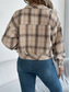 cheap Shirt Jackets-Women&#039;s Shirt Jacket Casual Jacket Comfortable Breathable Buttons Print Casual Plaid Vacation Street Casual Daily Wear Single Breasted Short Stand Collar Regular Fit Long Sleeve Outerwear Pink
