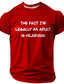 cheap Men&#039;s Funny T shirts-Men&#039;s Funny Slang T Shirt Short Sleeve T shirt 3D Print Crew Neck Shirt Fashion Daily Basic Street Casual Daily Black Red Blue Summer Spring All Seasons Clothing Apparel S M L XL XXL XXXL