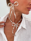 cheap Women&#039;s Necklace-Women&#039;s Pearl Bow Necklace and Drop Earrings Set - Elegant Statement Jewelry for Fashion Parties and Cocktail Events