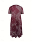 preiswerte Blumenkleid-Damen Midikleid A Linie Kleid Sommerkleid Lässig Täglich Normale Passform Paisley-Muster Kurzarm Quadrathals Rosa Rote Blau Grau Sommer