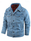 billiga Cargo Jackor-Herr Lättviktsjacka Vardaglig jacka Jeansjacka Semester Dagligen Ficka Höst Vinter Slät Mode Klassisk Kavajslag Normal Svart Brun Grön Mörkblå Ljusblå Jacka