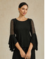 abordables Blouses Élégantes-Femmes Hauts Élégants A Volants Paillettes Œillet Élégant Quotidien Dames Manche 3/4 Manche flottante Col Bateau Hauts Réguliers Quotidien Travail robe demoiselle d honneur Noir Printemps Automne