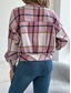 cheap Shirt Jackets-Women&#039;s Shirt Jacket Casual Jacket Comfortable Breathable Buttons Print Casual Plaid Vacation Street Casual Daily Wear Single Breasted Short Stand Collar Regular Fit Long Sleeve Outerwear Pink