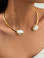 ieftine Colier de damă-Colier tip choker gros din aur pentru femei, brățară, inel cu perlă barocă - bijuterii îndrăznețe pentru nunți, gale și petreceri de seară