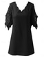 cheap Mini Black Dress-Women&#039;s Mini Dress Summer Dress Casual Daily Regular Fit Plain Half Sleeve V Neck Black Summer Spring Fall