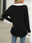 cheap Plain Tops-Women&#039;s Shirt Solid Color Stylish Casual Long Sleeve V Neck Regular Tops Daily Patchwork Black Red Blue Fuchsia Spring Fall