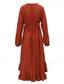 ieftine Rochie boho vestică-Pentru femei Rochii Midi Rochie Boho Rochie occidentală Modă Modern În aer liber Vacanță Concediu Fit regulat Simplu Manșon Lung În V Portocaliu Vară