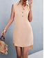 voordelige Eenvoudige jurk-Dames Mini-jurk Zonnejurk Zomerjurk Casual Dagelijks Normale pasvorm Effen Kleur Mouwloos Overhemdkraag Leger groen Zwart Rood Beige Zomer