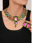 cheap Women&#039;s Necklace-Women&#039;s Statement Silver Crystal Choker Necklace and Earring - Glamorous Big Rhinestone Jewelry for Parties, Weddings, and Formal Events