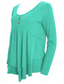 preiswerte Einfarbiges T-Shirt-Damen Bluse Peplum Einfarbig Stylisch Casual Lange Ärmel Rundhalsausschnitt Reguläre Tops Daily Rüsche Knöpfe Schwarz Weiß Hellgrün Himmelblau Orange Sommer Frühling Herbst