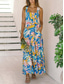 cheap Floral Dress-Women&#039;s Maxi Dress A Line Dress Slip Dress Vacation Casual Boho Outdoor Going out Regular Fit Floral Sleeveless Halter Neck White Yellow Blue Orange Summer Spring