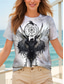 cheap Animals tee-Women&#039;s T Shirt Ombre Graphic Animal Vintage Stylish Classic Short Sleeve Crew Neck Round Neck Regular Tops Daily Weekend Print Yellow Red Blue Purple Green Summer Spring