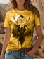 cheap Animals tee-Women&#039;s T Shirt Ombre Graphic Animal Vintage Stylish Classic Short Sleeve Crew Neck Round Neck Regular Tops Daily Weekend Print Yellow Red Blue Purple Green Summer Spring